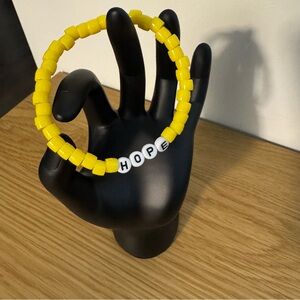 Hope Elastic Beaded Bracelet Yellow